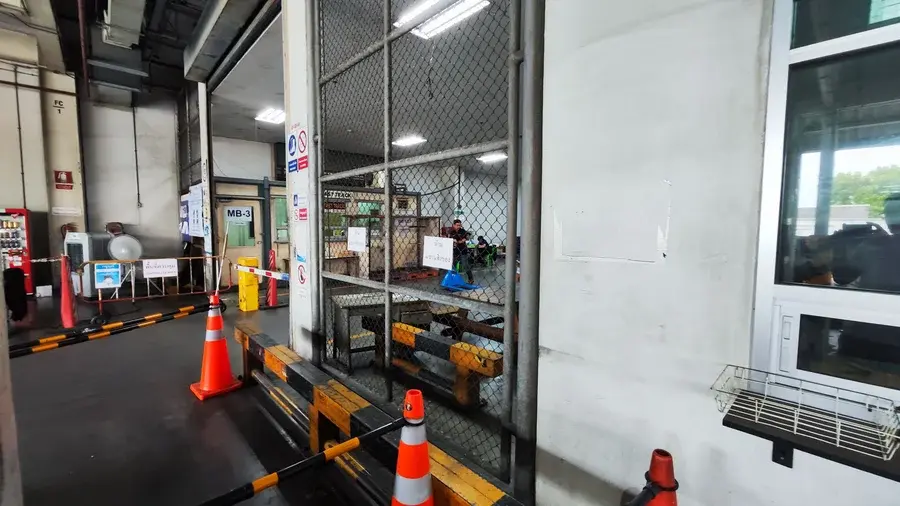 Cargo handling area inside the terminal