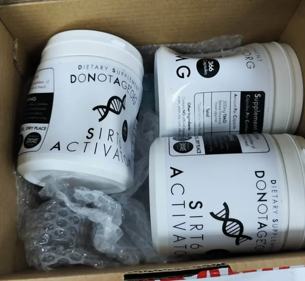 Supplement bottles unpacked for a product clearance case